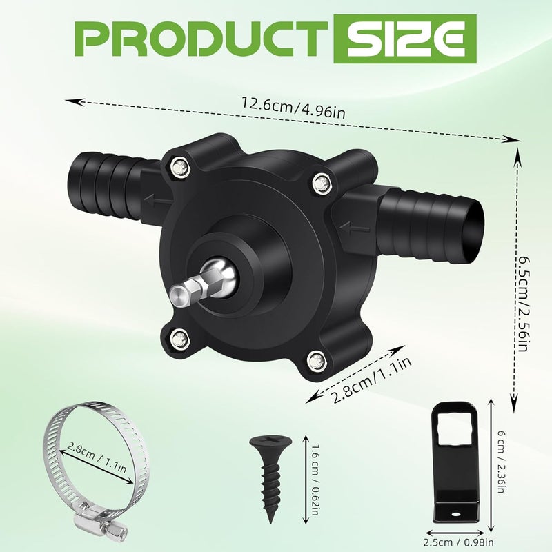 Amiarc Drill Pump for Water, Fluid Transfer Pump, Electric Drill Powered Water Pump Water Transfer Pump Portable Small Water Pump to Remove Water, Oil, Fluid Diesel, Kerosene - Image 2